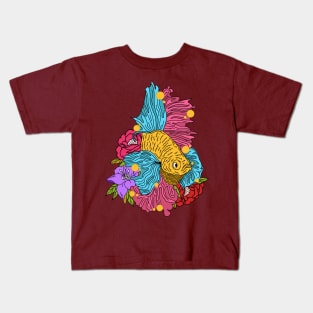 BettaFish and Roses Kids T-Shirt